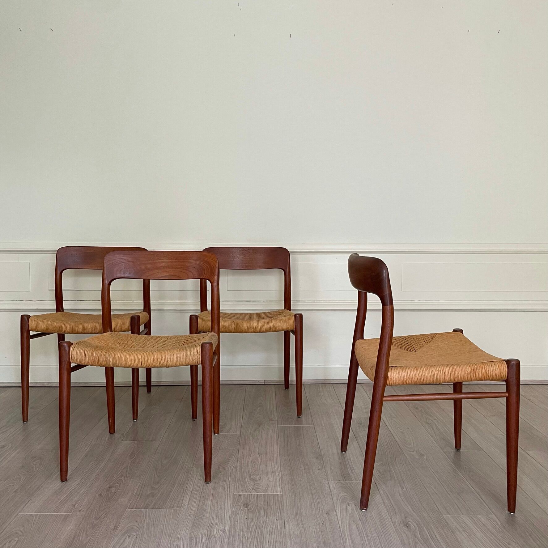 Set 4 chairs by Niels Otto Møller 1960