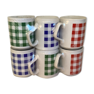 6 tasses mug à carreaux Tams England