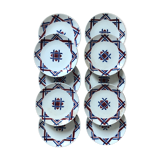 Set of 10 dessert plates in earthenware