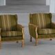 Danish "Mid-Century Modern" style, pair of oak armchairs, Henning Kjærnulf, 1960s.