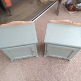 Duo de tables de chevet vert d'eau