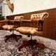 Ensemble de chaises de bureau Chesterfield English Captain Chairs marron