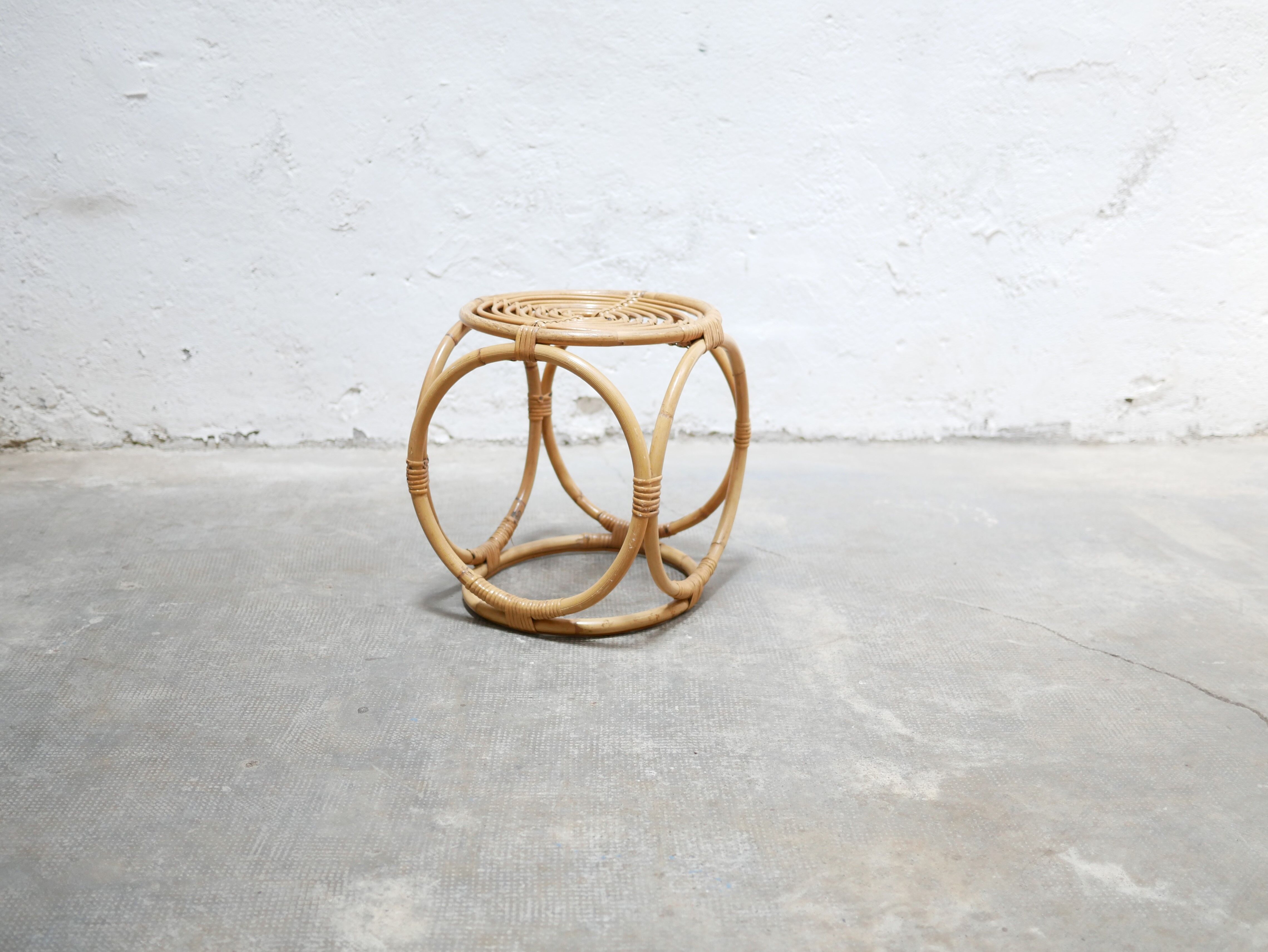 Vintage rattan side table