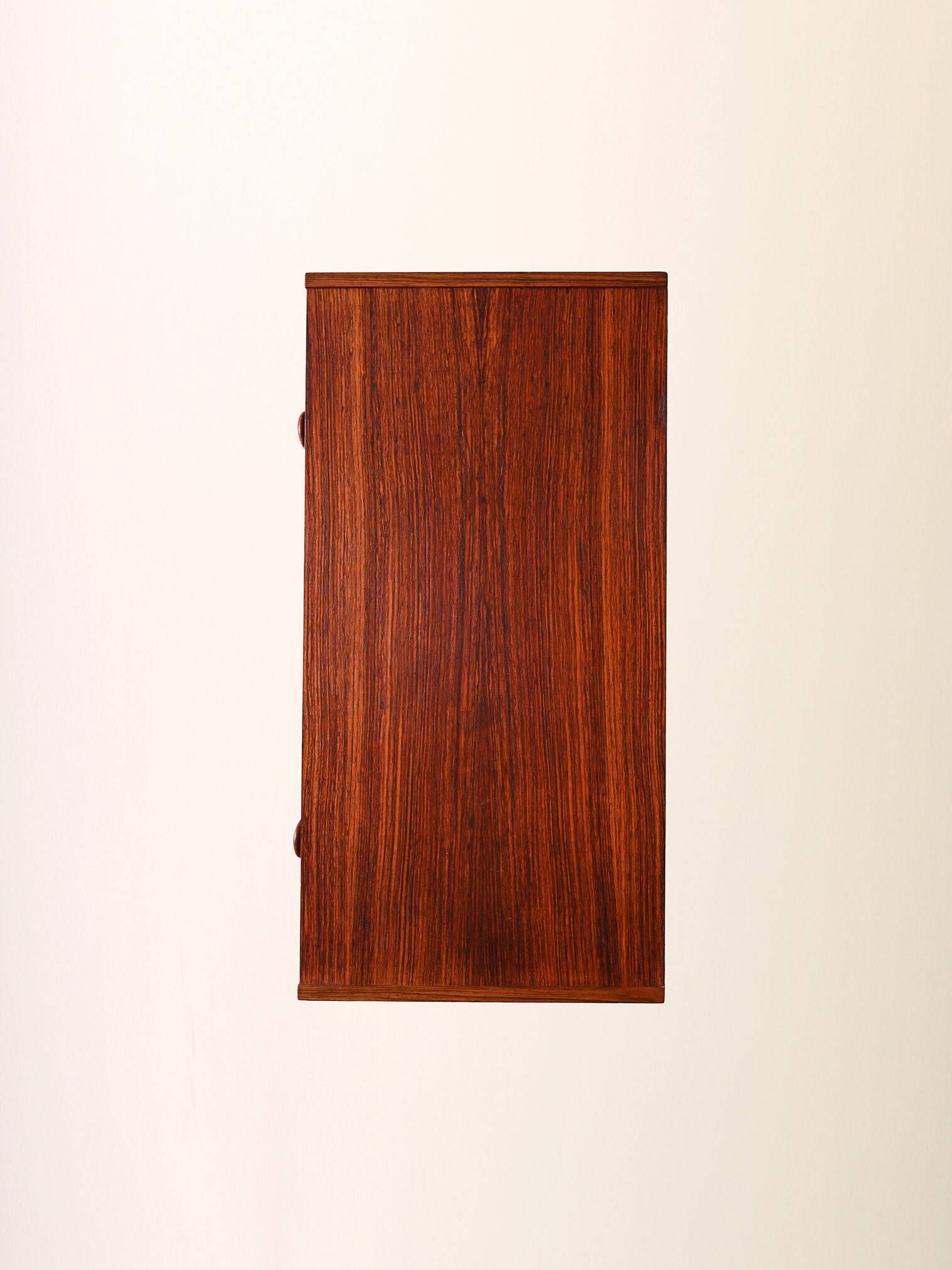 Vintage Scandinavian Rosewood Nightstand with Two Drawers