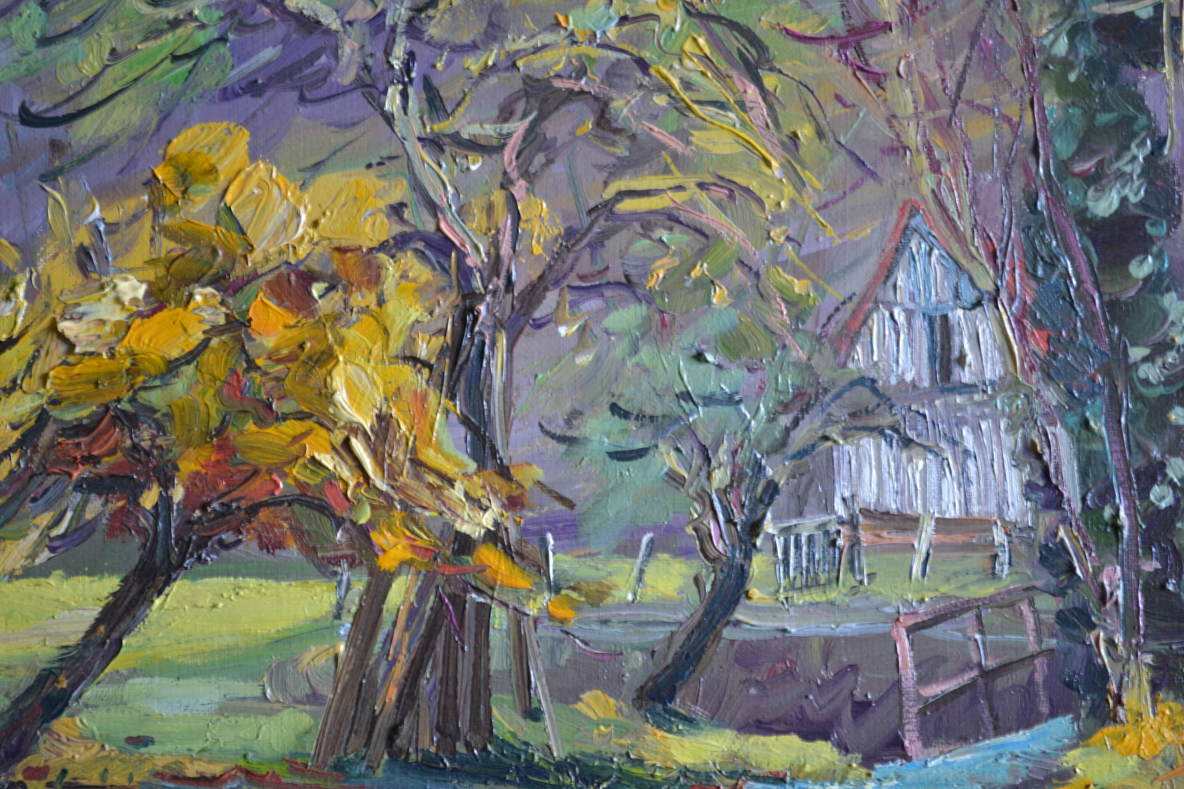 Rural landscape painting HST signed and framed