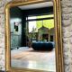 Louis-Philippe mirror gilded with gold leaf, 110.5cm/86cm trumeau
