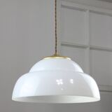 Mid-century Italian Brass and Plexiglass Pendant Lamp
