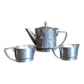 Vintage Art Deco Tea Set – Geometric Teapot and Two Matching Cups