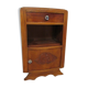 Art-deco, walnut and oak bedside table