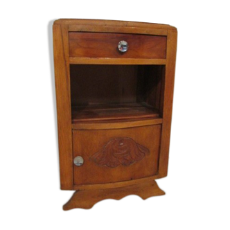 Art-deco, walnut and oak bedside table