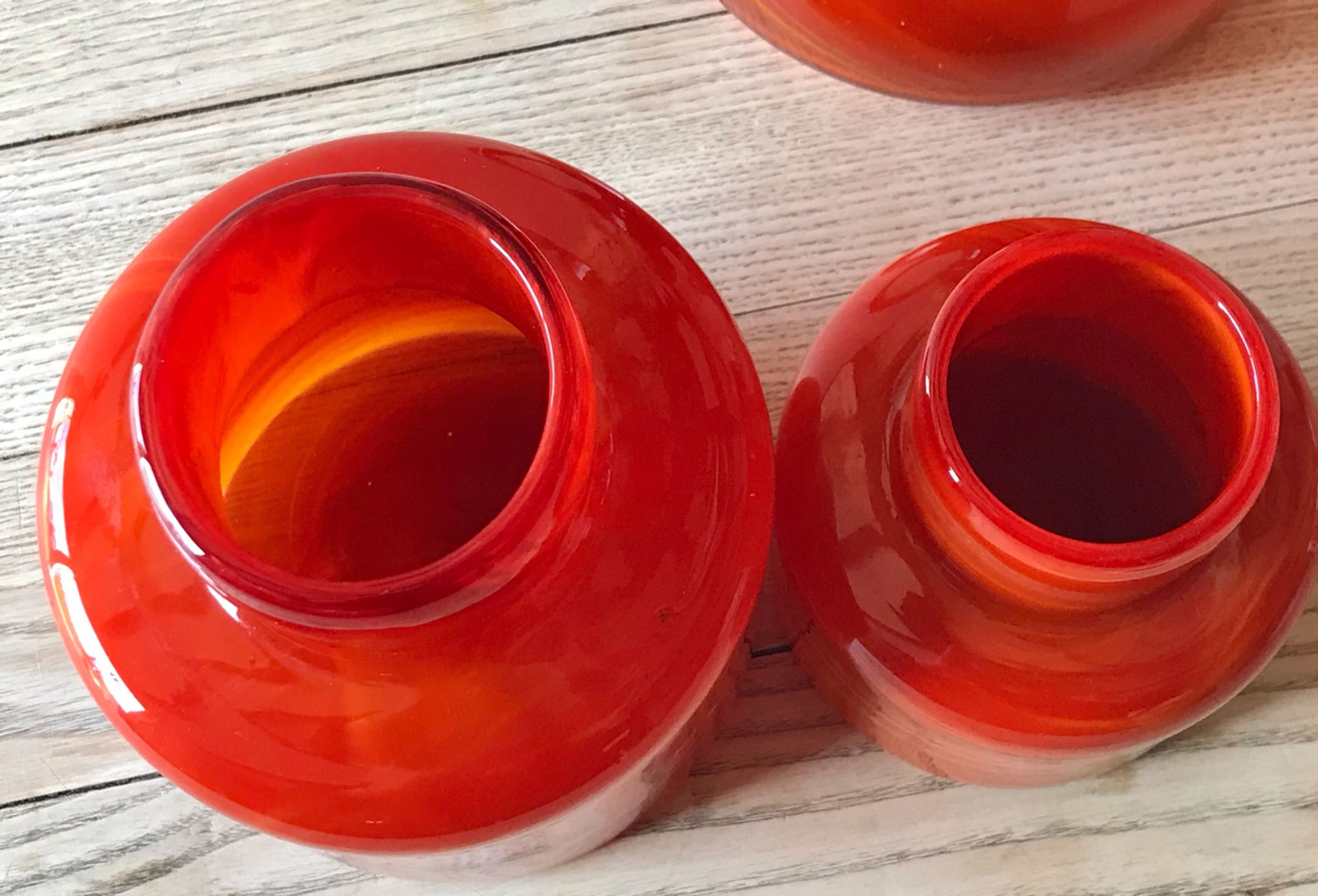 Set vases and coffee maker orange Moorish Vieil