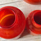 Set vases and coffee maker orange Moorish Vieil