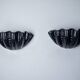 Pair of shell wall lights, black ceramic, Italy, 1970