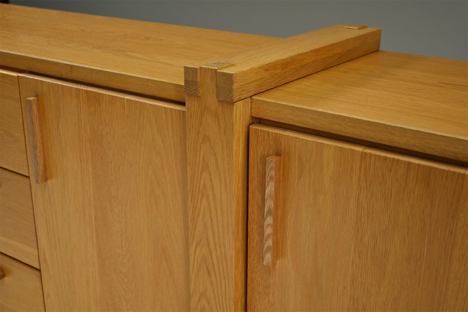 Large brustalist oak sideboard, Belgium.