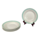 Set of 6 Lunéville soup plates, "Régence" model, water green and 4 lines