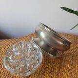 Reims glass flower vase with tin support