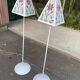 Pair of vintage mosaic glass lamps — Floral patterns