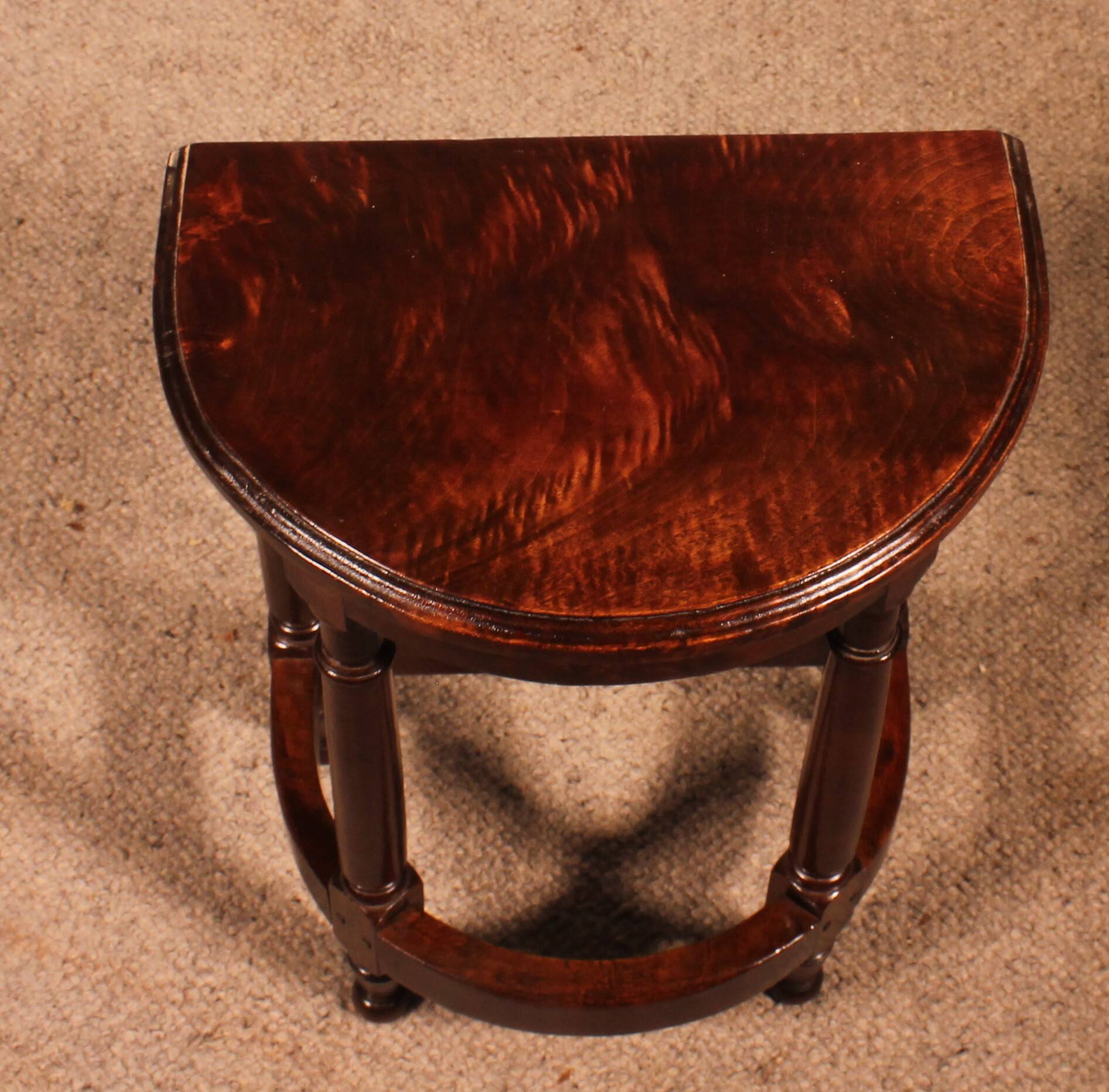 walnut side table in high period style
