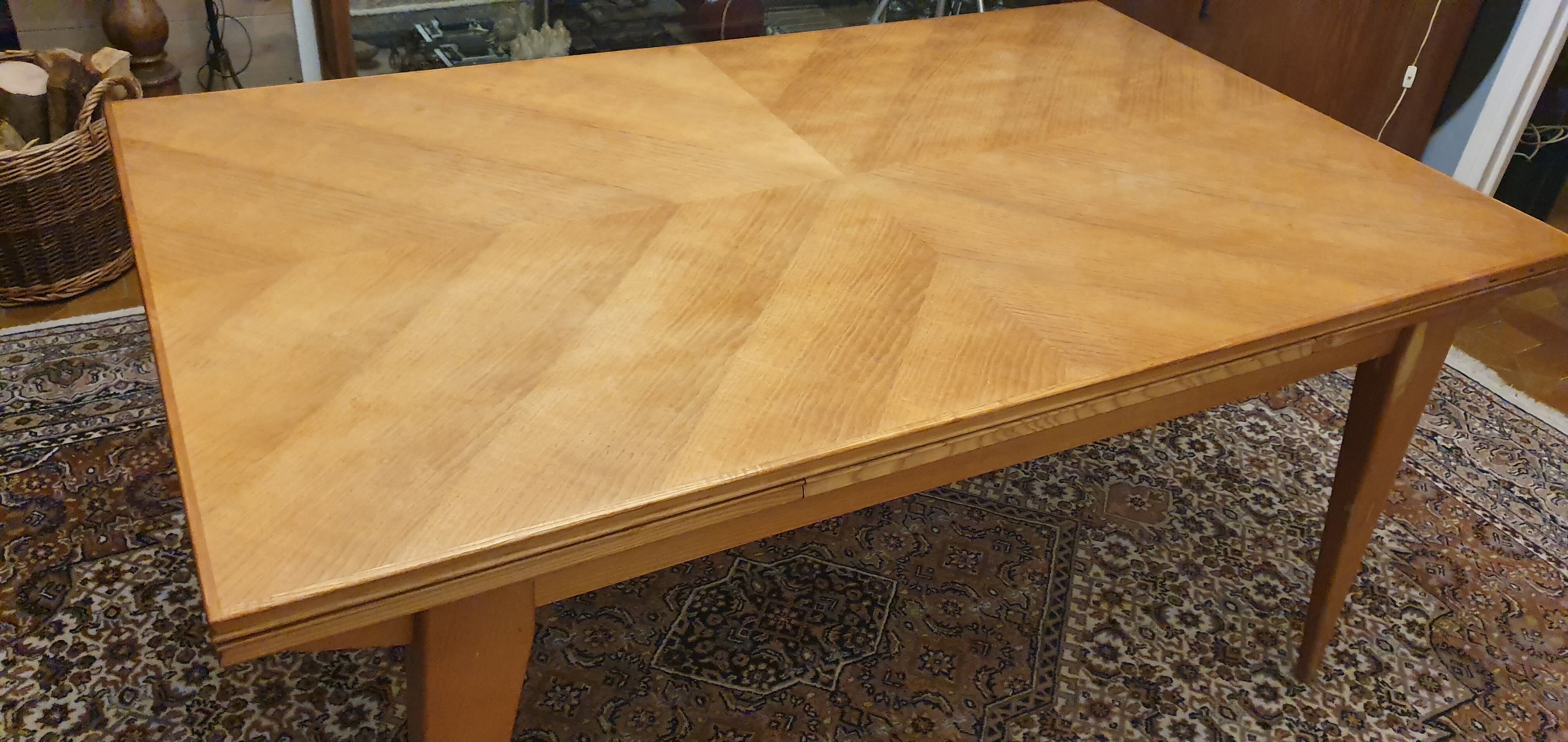 Teak table with compass feet, 1960s