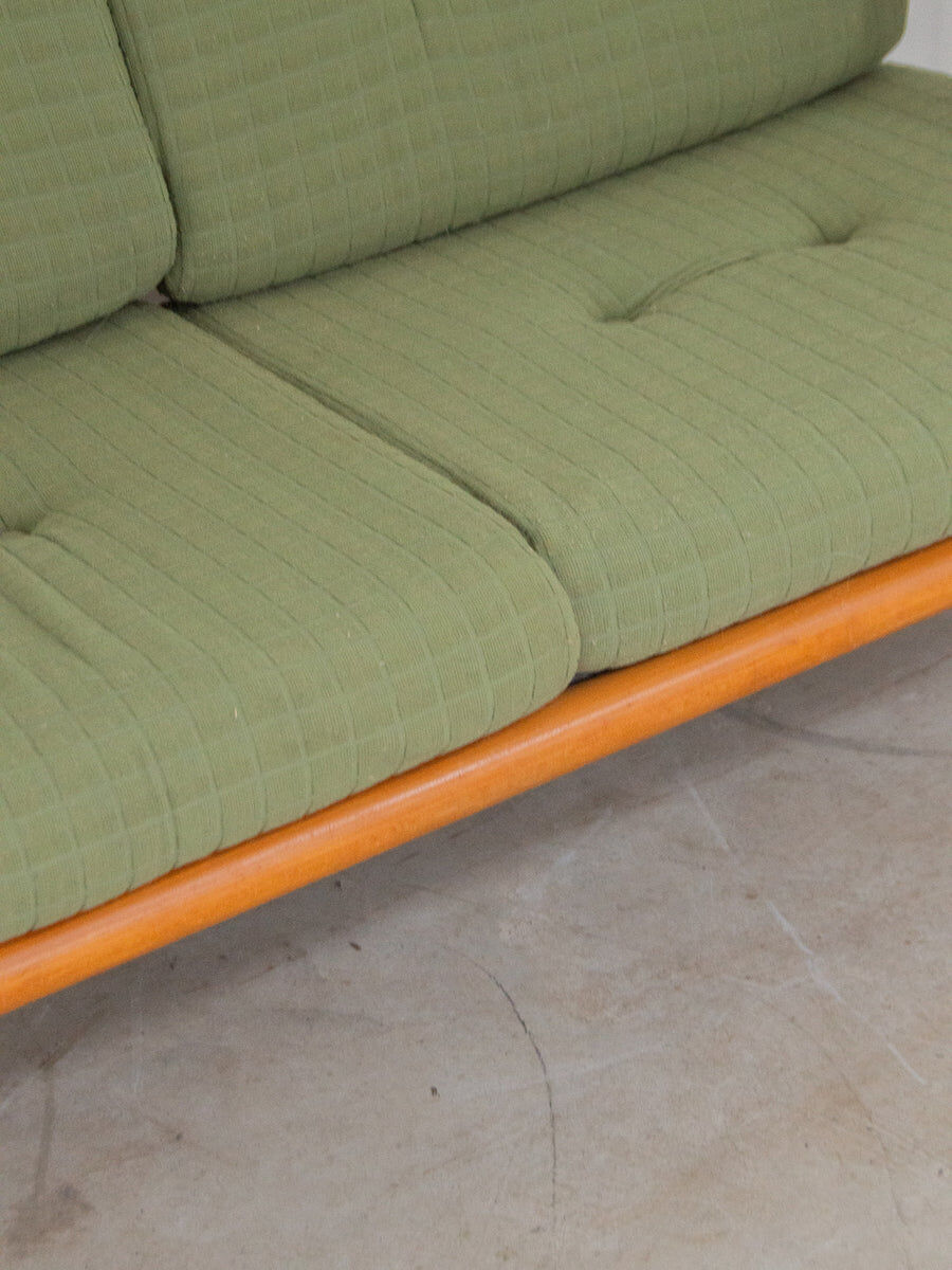 Canapé banquette 2 places verte , Europe de l'est