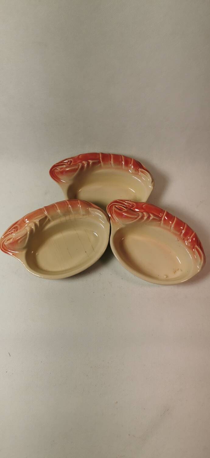 Set of 3 langoustine / lobster ramekins Charles Amand