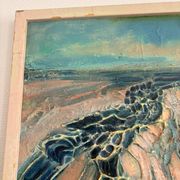 Tableau Peinture Expressionniste Impasto Marine Mer Rivière  Deloison