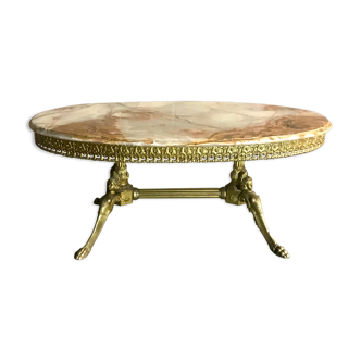 Table basse marbre et laiton
