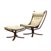 Falcon Chair et son ottoman, Sigurd Ressell pour Vatne Möbler, années 1970