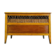 Vintage wooden and rattan toy box