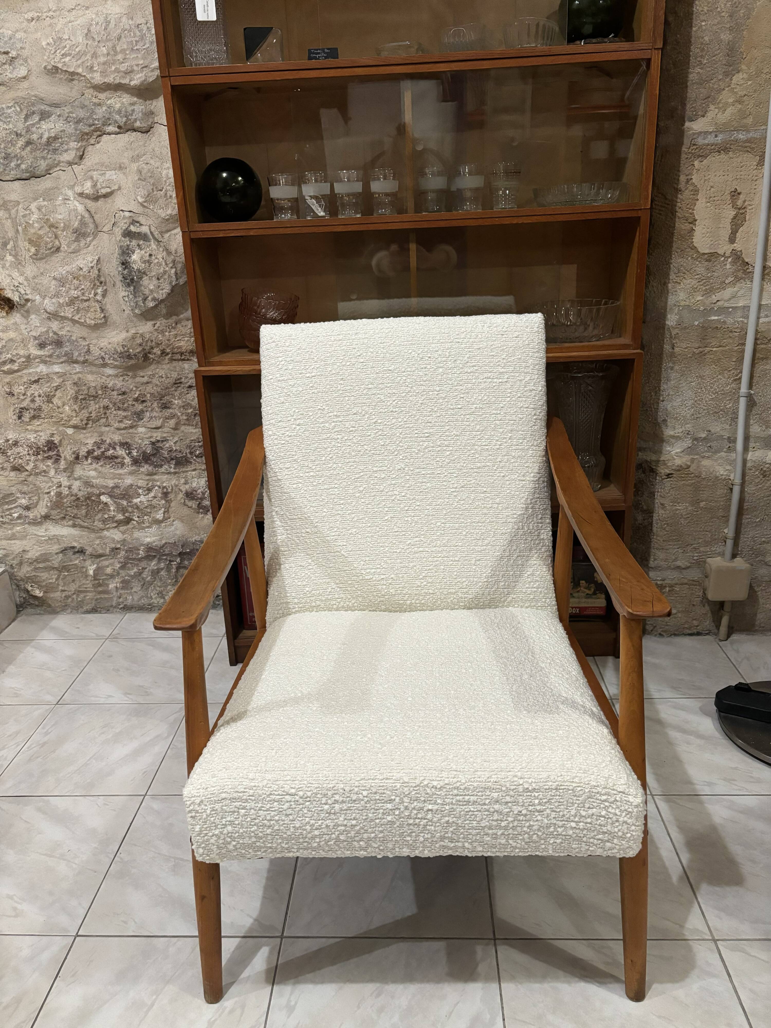 60s armchair reupholstered in loop