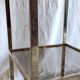 Gold metal and smoked glass side table - 1970s/80s