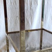 Gold metal and smoked glass side table - 1970s/80s