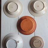 5 handmade ceramic plates Romania slavic bohemian birds table or wall