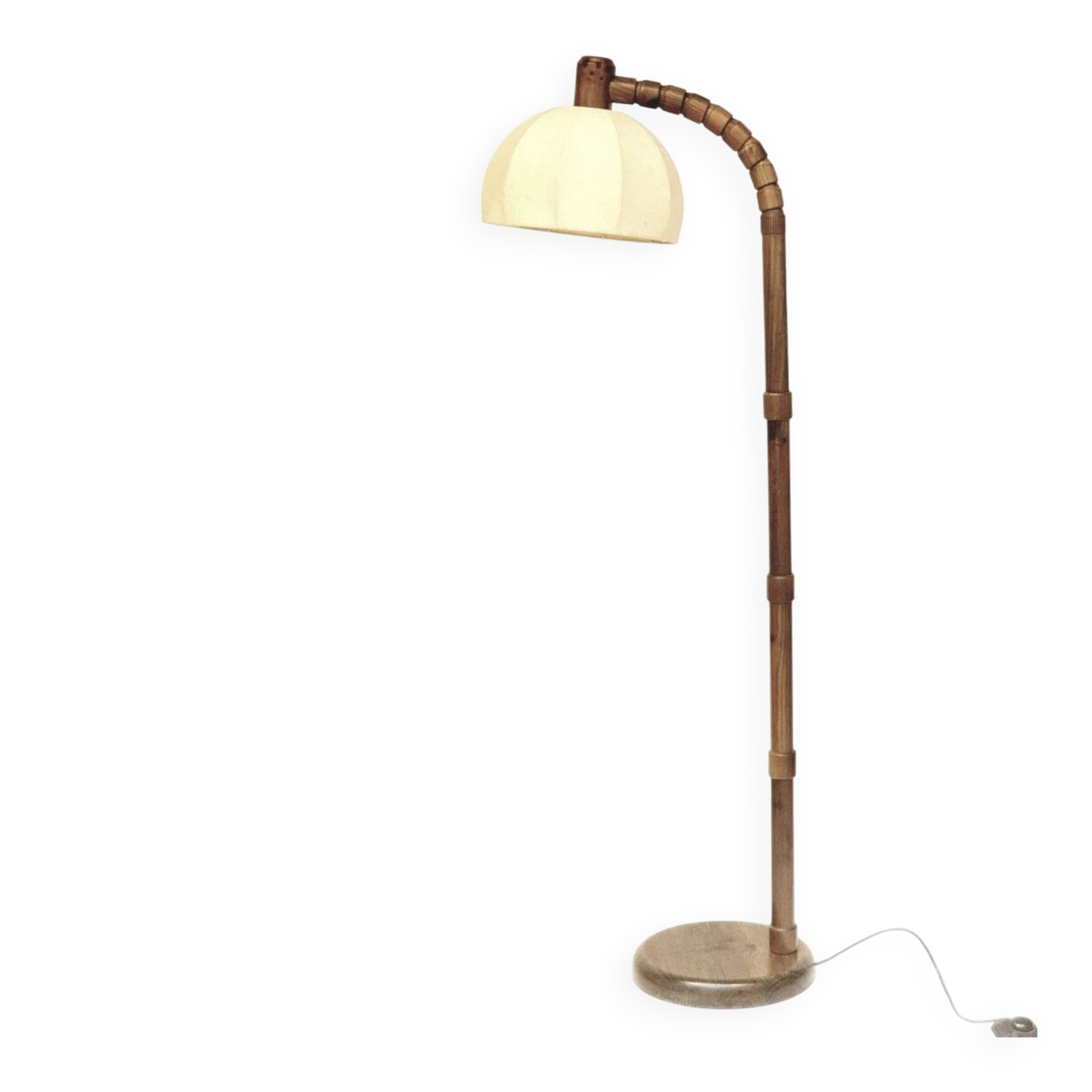 Solid wood floor lamp Solbackens Svaveri Sweden 1970s