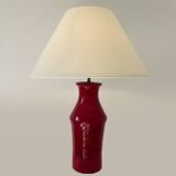 Large red fat lava vase