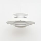 Danish white pendant mid century lamp 1970
