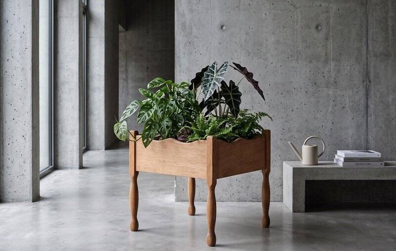 Oak Planter Stand by Henning Kjærnulf, Denmark, 1960s