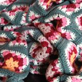 Couverture en crochet 70's - fait main-