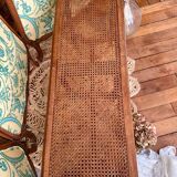 Piano bench seat in cane