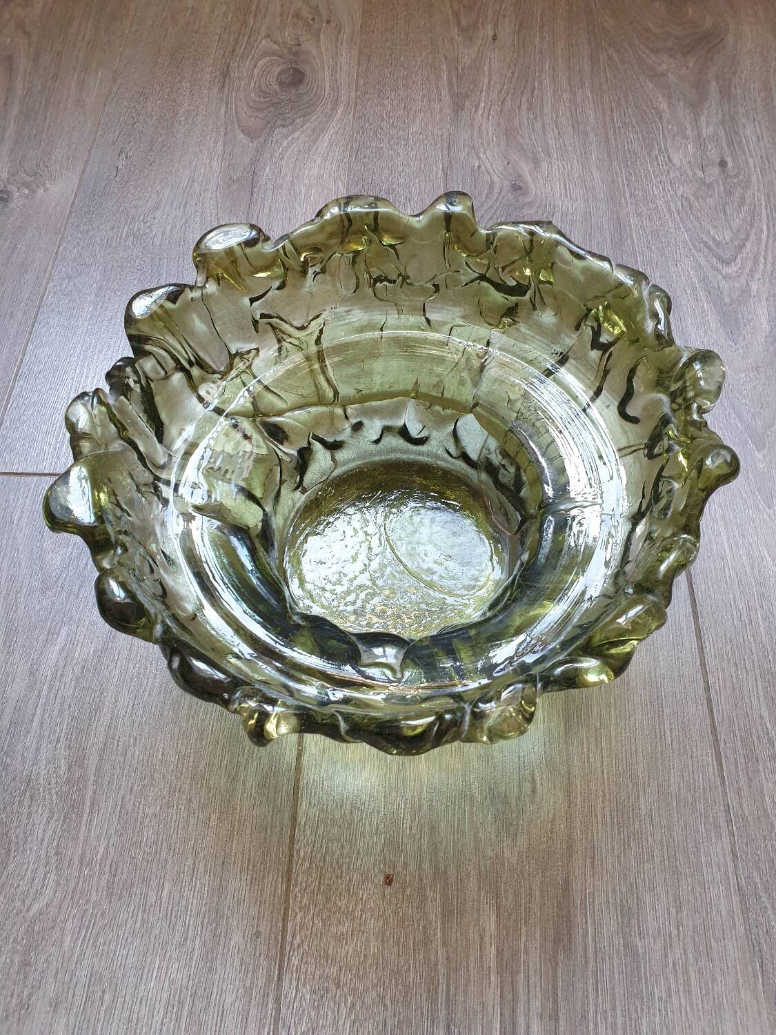 Coupe à fruit en verre vintage