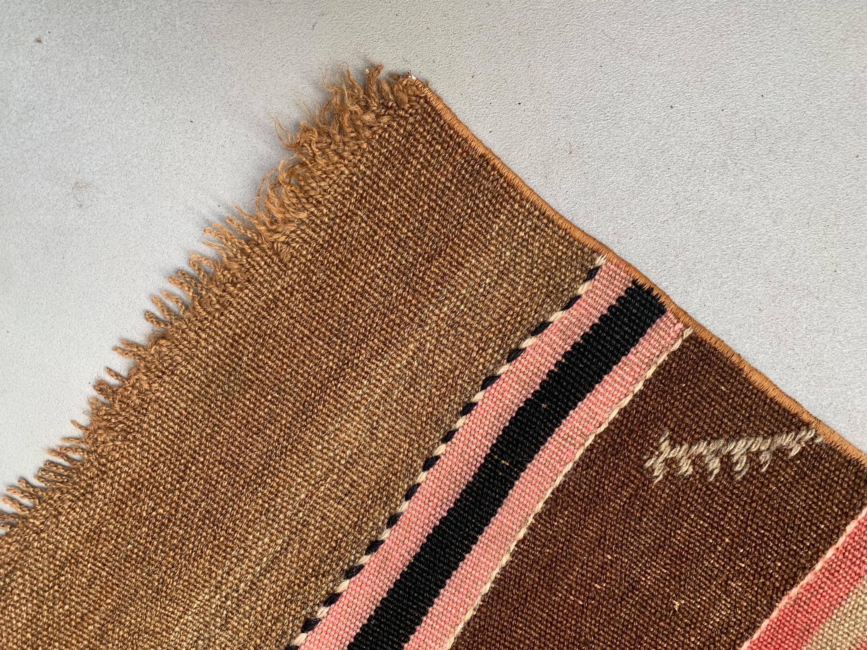 Old turkish narrow kilim runner 372x48 cm shabby chic, vintage kelim