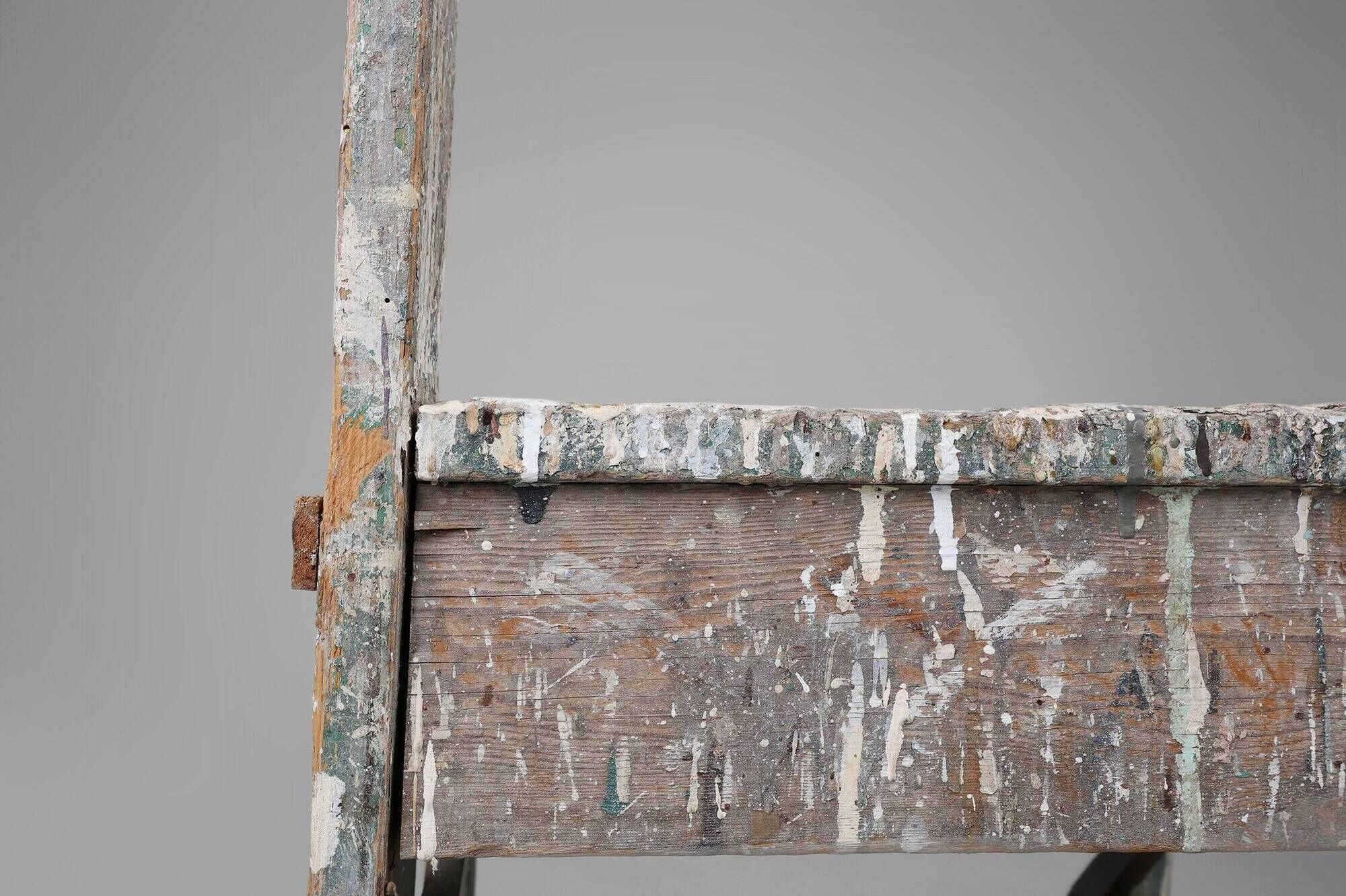 Industrial Rustic Stool with Patina, France, 1900s