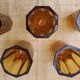 6 amber shot glasses