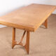 Large extendable dining table in oak by Guillerme and Chambron 1960.