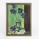 Pastel "Iris bleus" sur bois