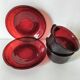 Set of cups and saucers Arcoroc Sierra ruby – 1970s