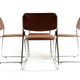 Set of 4 modern vintage Danish retro dining chairs in chrome and faux leather 60s 70s