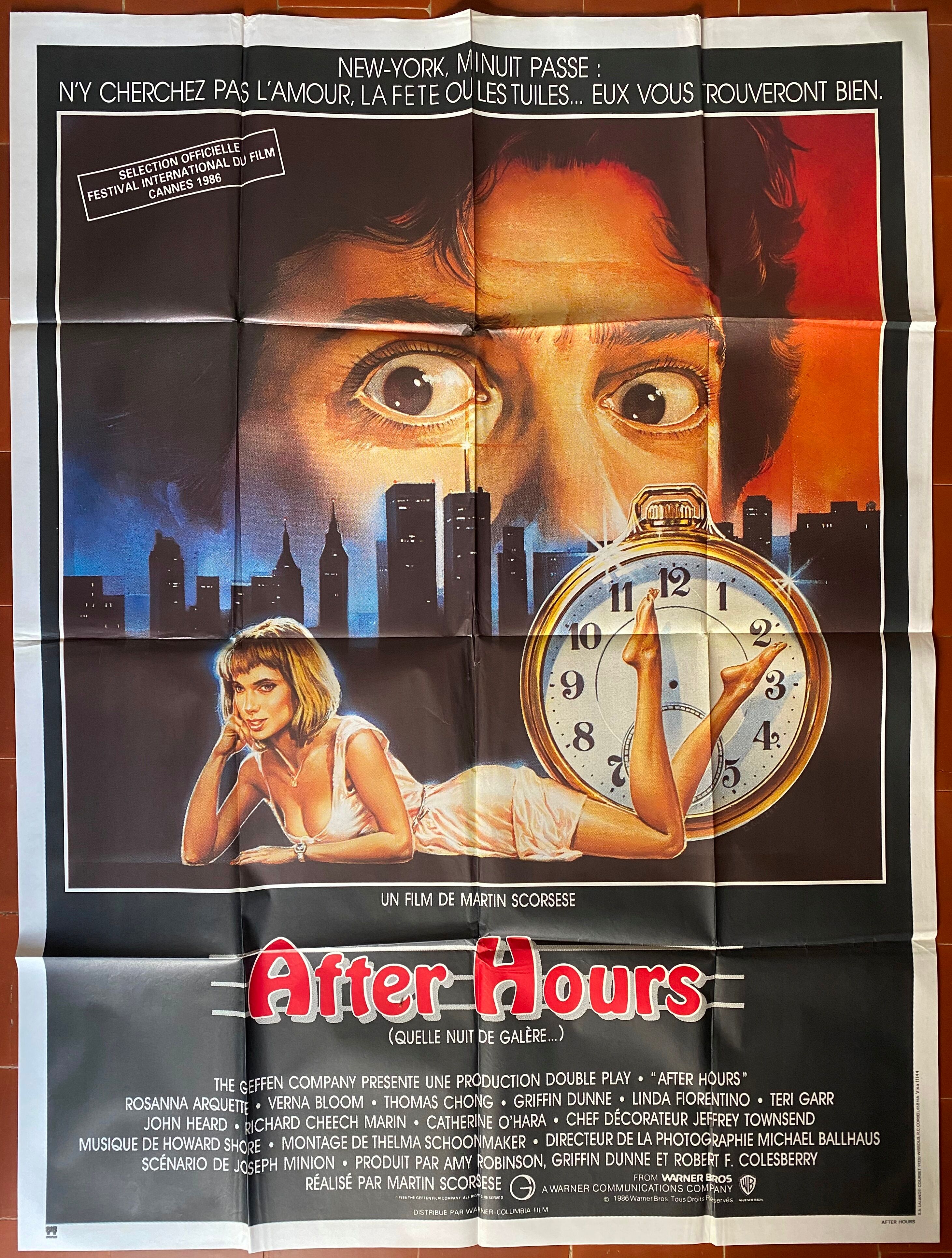 Original movie poster "After Hours" Martin Scorsese 120x160cm 1985