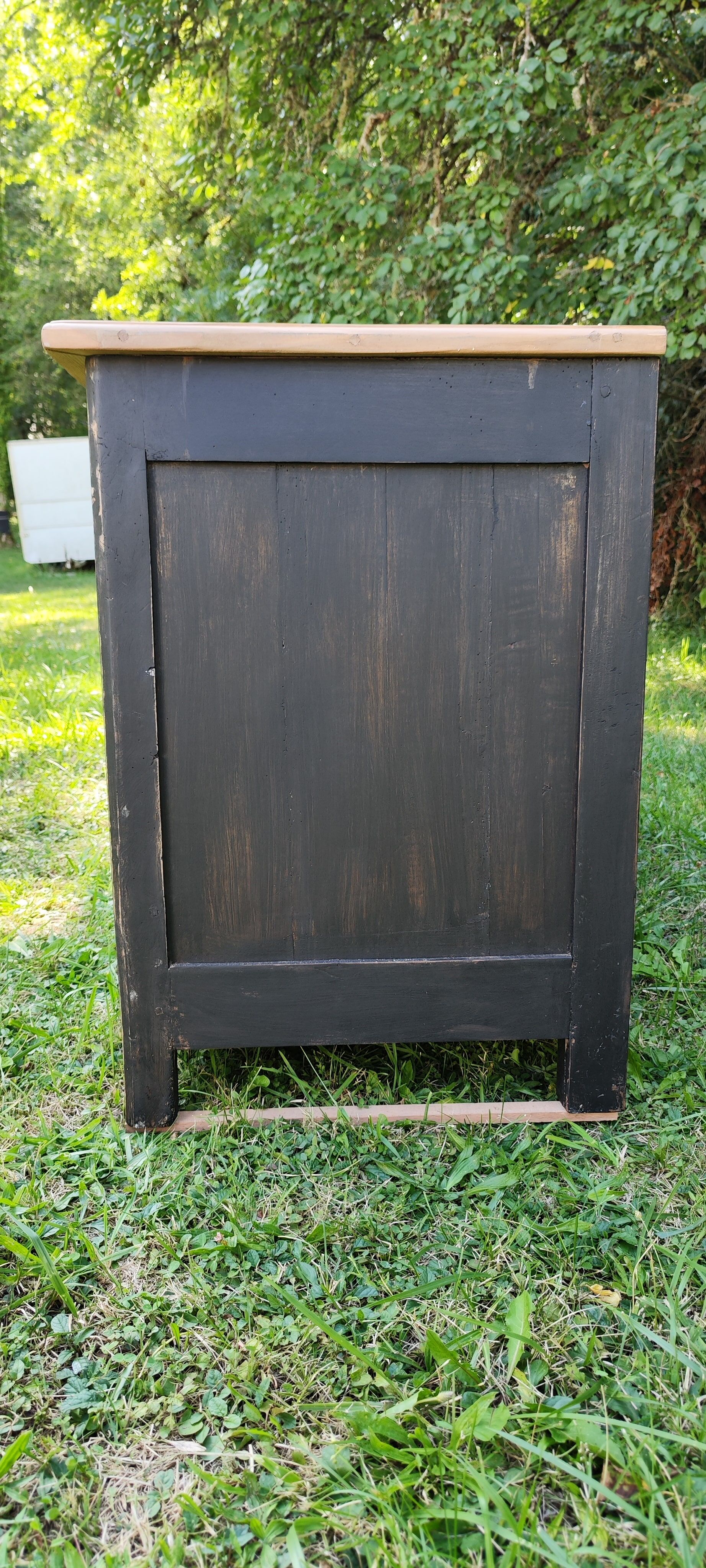 Old trading counter nine drawers black patina trade furniture