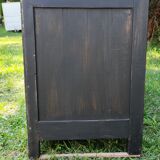 Old trading counter nine drawers black patina trade furniture